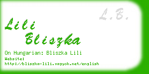 lili bliszka business card